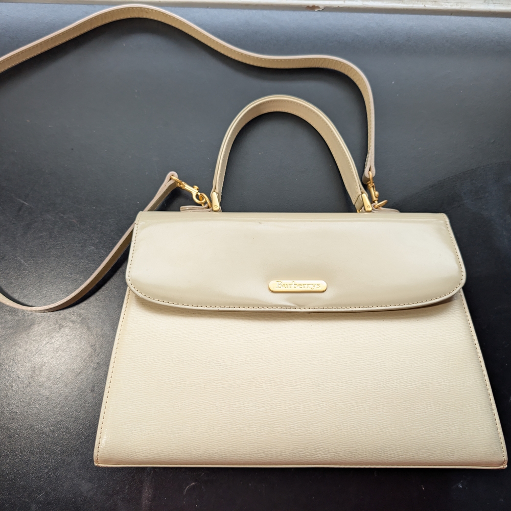 Burberry Cream Tote with Gold Hardware